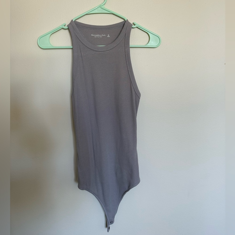Abercrombie & Fitch Grey Ribbed Bodysuit